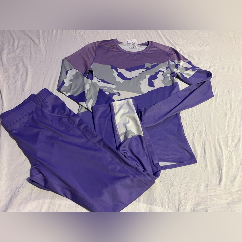 Stoic base layer set. NWT. Purple peri peak.
